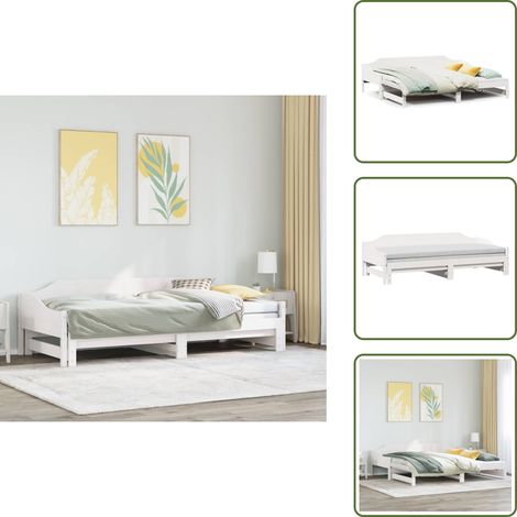 vidaXL Lit de jour et lit gigogne sans matelas 90x190 cm bois massif