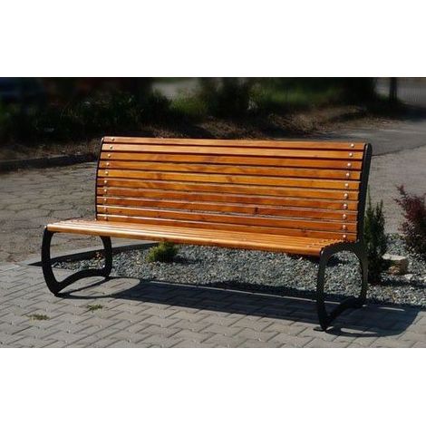 Banc KOLIBER noir-bois clair 183 cm (1/4)
