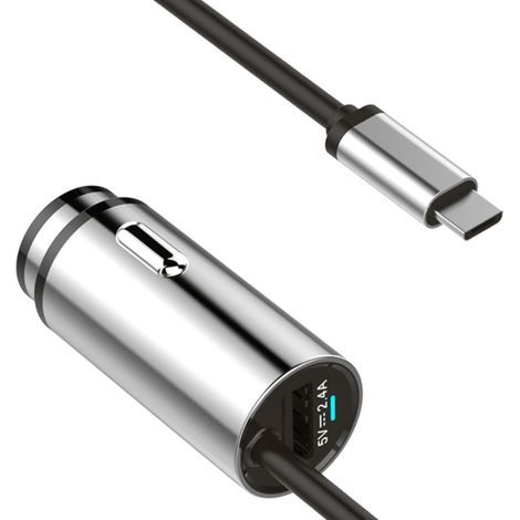 Chargeur de voiture type C-2,4 A, chargeur Lightning, chargeur de voiture Power Drive avec câble certifié (1/4)