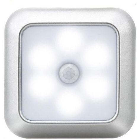 Lampe Détecteur de Mouvement, Lampe de Placard, Veilleuse 6 LED, lumière de nuit pour, Escalier, Cuisine, Penderie (lumière blanche, 3pcs) (1/4)
