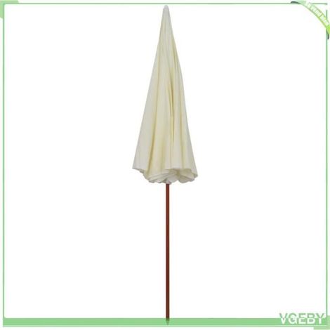 Parasol de jardin - FAFEICY - 300 cm - sable - Ø255 cm - mât acier 32 mm, 8 nervures (1/4)
