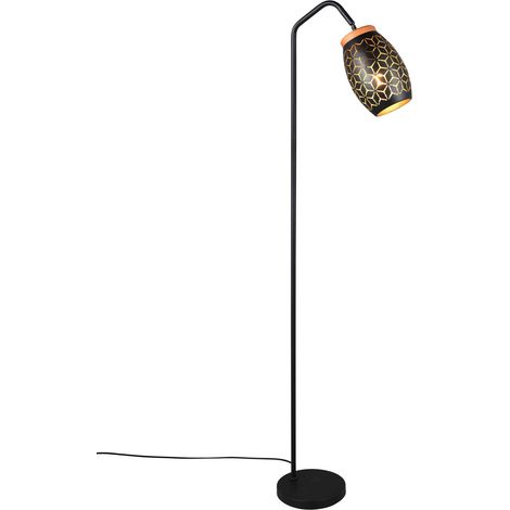 Lampada da terra, metallo, oro nero, H 147 cm, Bidar (1/3)