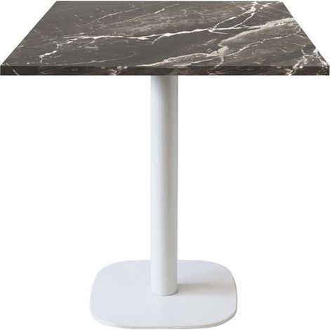 Table 70 x 70 cm - modèle Round pied blanc marbre royal