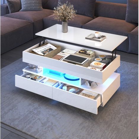 Mesa centro elevable con almacenaje 100x50 cm OKMYHOME (1/5)