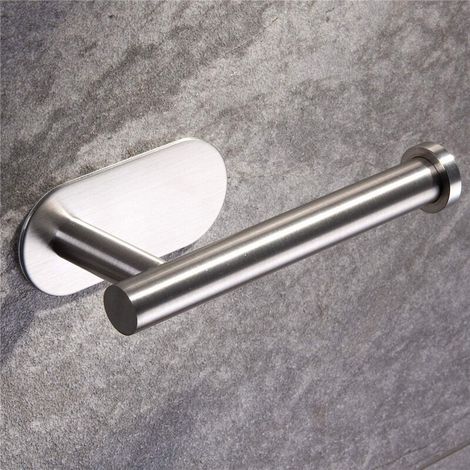 Toilet Paper Holder, Premium No-Drill Holder, Stainless Steel Wall-Mounted Toilet Roll Holder for Kitchen and Bathroom, Silver Color Toilet Paper Holder (1/5)