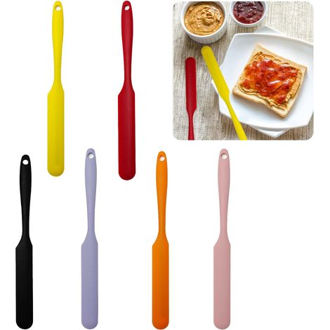 Spatule Silicone 6 Pièces, Spatule pour Nutella 24cm, Résistant Chaleur, Poêles Antiadhésives, Cuisson (1/5)