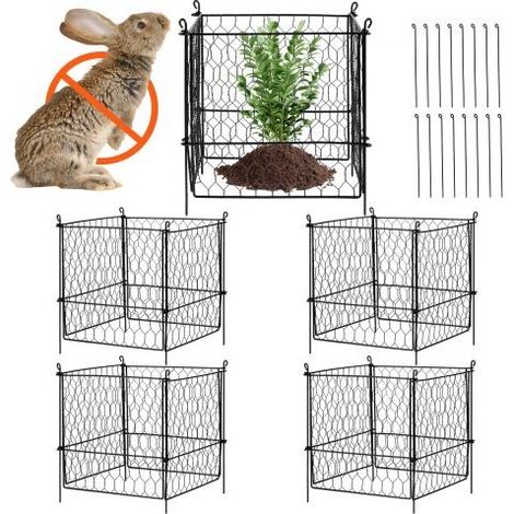 Cage à plantes contre animaux - lot de 4 grillage de protection (1/5)