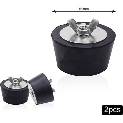 Bouchon Hivernage Piscine,51 mm Bouchon Caoutchouc avec éCrou Papillon in Acier Inoxydable pour Tuyauterie de Piscine Hiver Entretien des Raccords(2 Pièces) (1/4)