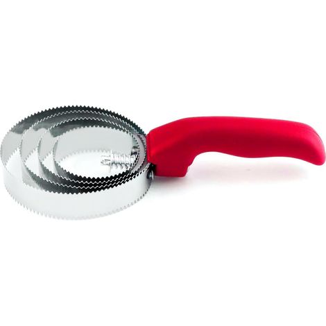 Peigne à curry à ressort 4 plis pour chevaux en métal double face avec poignée douce au toucher (1/5)