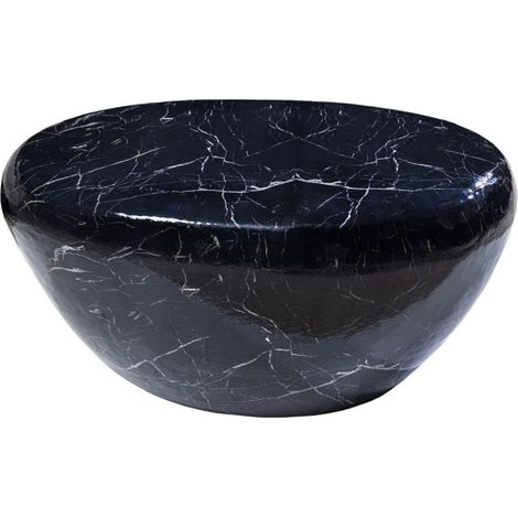 Mesa baja GALEA negra efecto mármol – Diseño contemporáneo de aluminio (1/5)