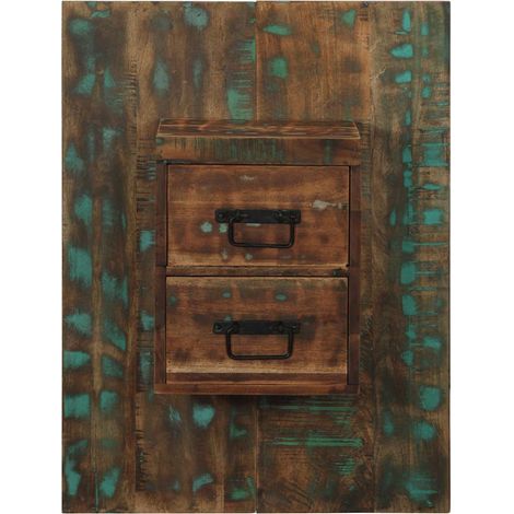 Table de chevet  Cabinet de chevet  Table de nuit multicolore 60x32x80 cm bois de récupération (1/5)