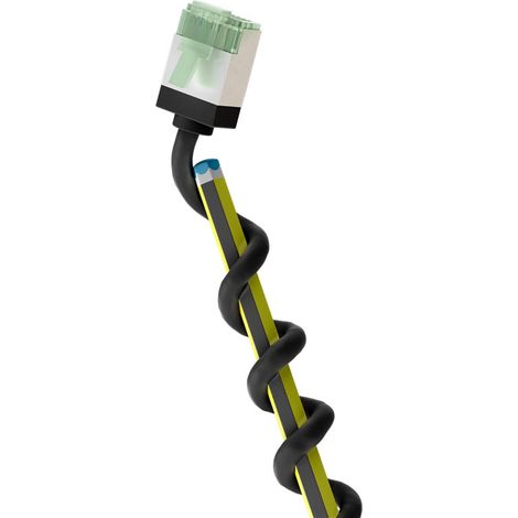 Ultraflexibles CAT 8.1 Patchkabel, slim, U/FTP, schwarz, extrakurze Stecker, 99,9 % sauerstofffreier Kupferleiter (OFC), LSZH, TPE-Mantel, AWG 32. Kabellänge 0.25 m