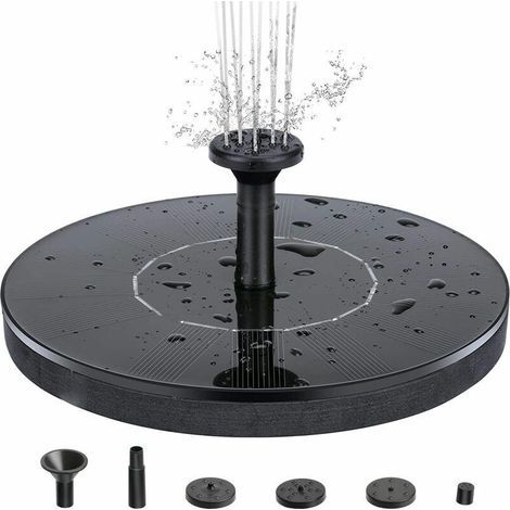 pair Fontaine à énergie solaire Pompe à eau solaire Panneau flottant Jardin Paysage Kit d'arrosage d'étang de jardin Noir 16 cm de diamètre,