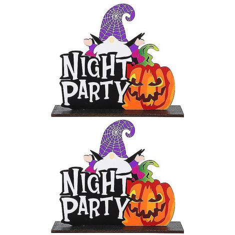 2 Halloween-Holzanhänger für die Halloween-Dekoration
