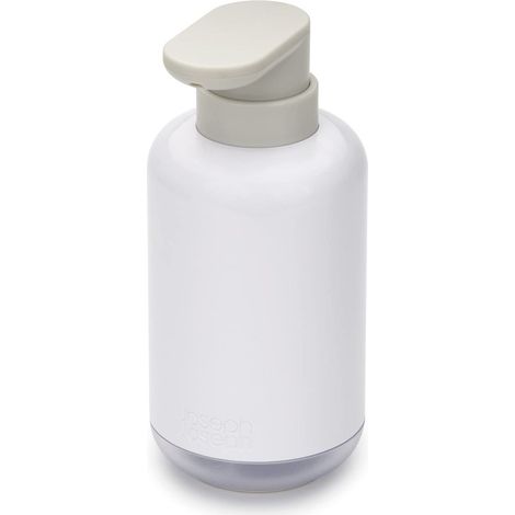 Joseph Joseph Duo Dispenser sapone liquido manuale per bagno e cucina, Ricaricabile da 300ml, bianco