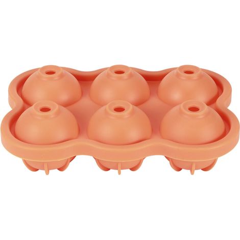 Lot de 2 moules à glaçons en silicone alimentaire à 6 cavités pour faire des glaçons sphériques, ustensiles de cuisine, orange - AquaForge (1/5)