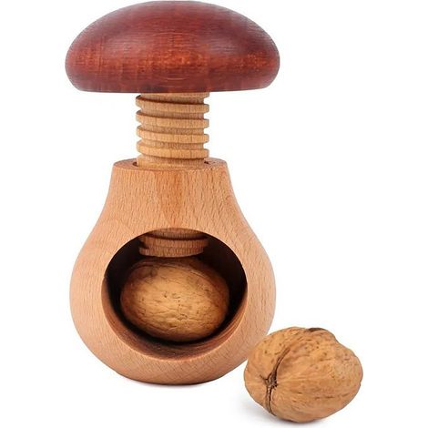 Casse Noix Casse-Noisette en Bois  Broyeur Manuel pour la Cuisine Hêtre Naturel (1/5)