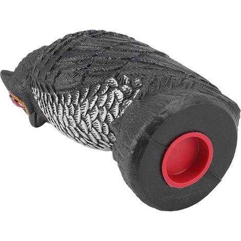 Lot jardin plastique rouge hibou effaroucheur oiseaux, décoration extérieure chasse factice mini hibou chouette dessin animé (1/5)