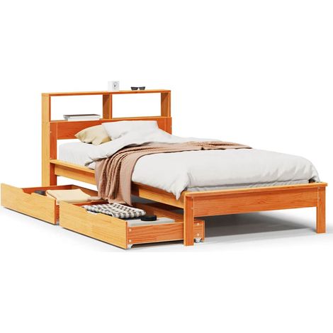 Maison Exclusive - Letto Libreria senza Materasso Marrone Cera 90x200 cm in Pino
