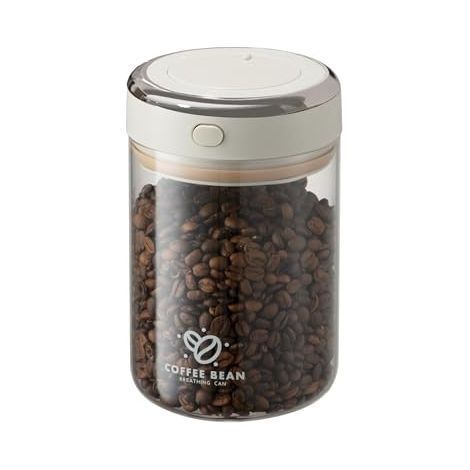 Recipiente para almacenar granos de café con válvula unidireccional, tapa hermética e indicador de fecha mantiene el café y otros productos frescos borosilicato transparente. (1/5)