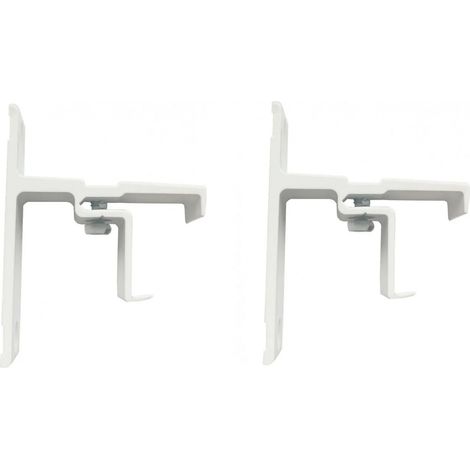 Support de face clipsable, 24x16 mm, saillie 80 mm, blanc, 2 pièces