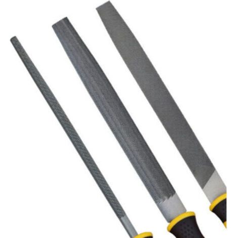 Juego de 3 limas metálicas, que incluye lima plana, lima redonda y lima semicircular, para trabajar metal, madera y más.