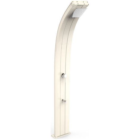 Doccia Solare da Esterno Giardino 40L Miscelatore e Lavapiedi Arkema Dada Bianco Crema (1/5)