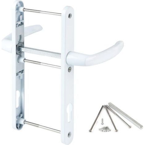 92-mm-Türgriff – Weiß – Inkl. Montagezubehör – Aluminium – Gesamtlänge: 250 mm – Für Eingangs-, Innen- und Terrassentüren (1/5)
