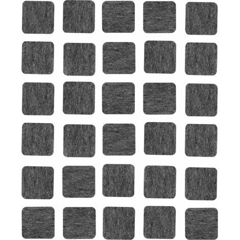 Almohadillas de fieltro autoadhesivas grises (juego de 30) 15x15 mm Vorstahl (1/5)