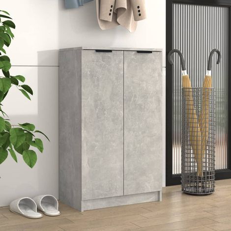 Armoire à chaussures, Meuble à chaussures,Etagère de Rangements Gris béton 59x35x100 cm Bois d'ingénierie NAJO1550 (1/5)