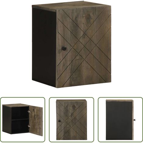 vidaXL Holzschrank -  Bad-Wandschrank Schwarz 38x33x48 cm Massivholz Mango (1/5)