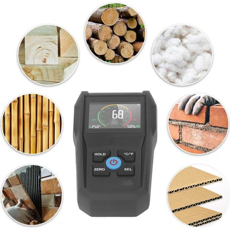 L'analyseur d'humidité du bois sans contact WM700A est utilisé pour les tests d'humidité non destructifs des plaques de plâtre, du bois de chauffage et des maçonneries. (1/5)