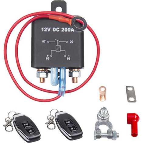 Interrupteur de déconnexion de batterie à distance 12V DC 200A, interrupteur de vidange, isolateur marche/arrêt, commande sans fil pour voiture, camion, camping-car (1/5)