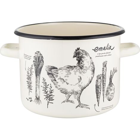 Einfacher emaillierter Topf für Brühe, 20 cm, 4,8 l (1/3)