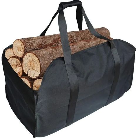 Sac à bois de chauffage de qualité supérieure, sac de cheminée pliable, sac de cheminée étanche (noir) (1/5)
