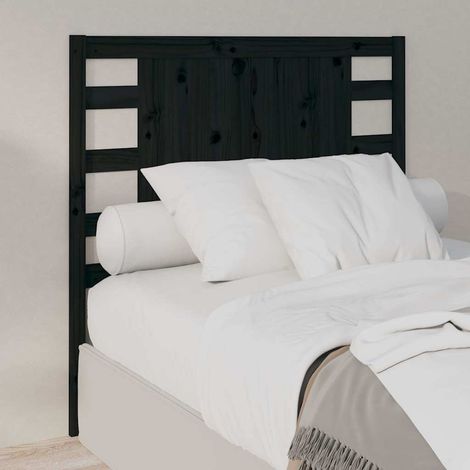vidaXL Cabecero de cama madera maciza de pino negro 96x4x100 cm (1/5)