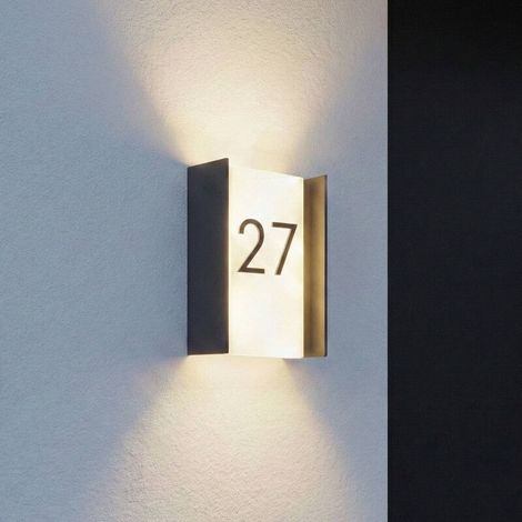 [NEUWERTIG] B-Ware Lindby LED Outdoor Wall Lamp Selqa, House Number, Anthracite, IP65 (1/2)