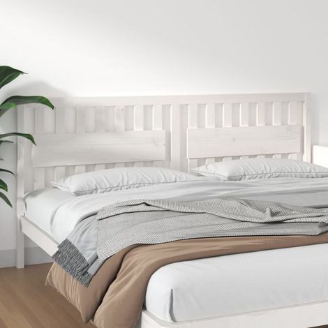 Tête de lit Blanc 205,5x4x100 cm Bois massif de pin (1/5)