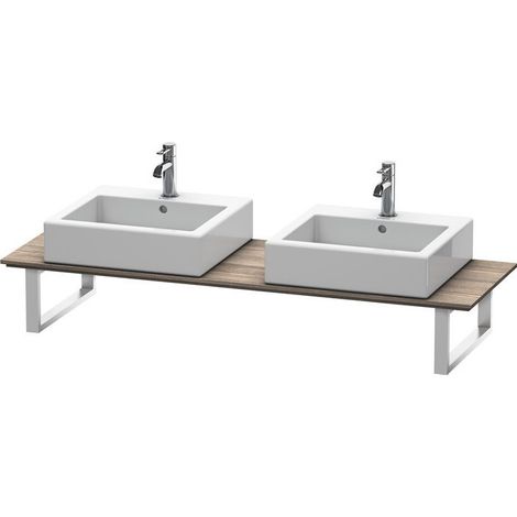 Consola Duravit X-Large para lavabos de sobremesa y lavabos empotrados, 048C, con dos orificios, para nicho, profundidad 550 mm, Color (frente/cuerpo): Pino Terra Decor - XL048C05151