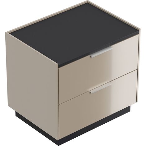 Design Nachttisch Kommode Artem 60cm B, 2 Softeinzüge lackiert Kubanit (1/5)