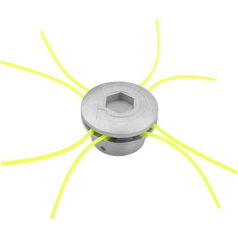 Tête de débroussailleuse en aluminium, tête de coupe en aluminium avec 4 fils, tête de coupe universelle pour jardin, pelouse et terrasse.