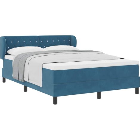 Maison Exclusive - Boxspringbett mit Kopfteil Dunkelblau 140 x 19