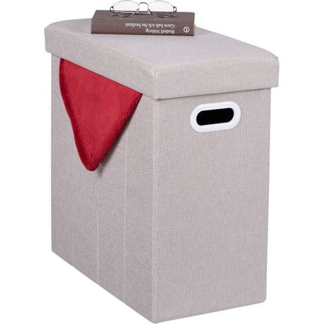 Sgabello con vano contenitore beige (1/5)