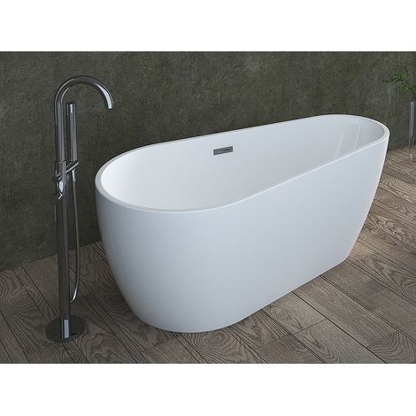 Baignoire îlot asymétrique - 160 x 80 x 59 cm - Acrylique - Blanche - 240 L - LEPINE (1/4)