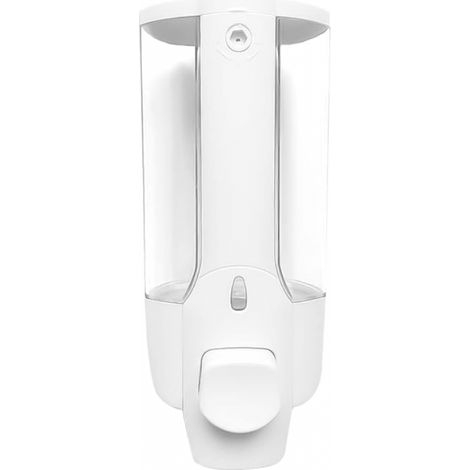 Distributeur de savon manuel mural pour maison, salle de bain, cuisine, hôtel et restaurant, 350 ml (blanc) (1/5)