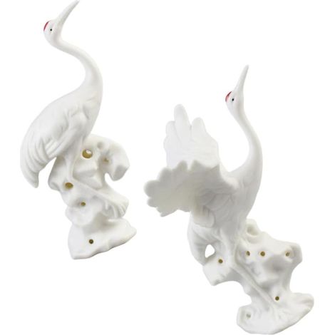 volantes et décorations délicates céramique blanche 2 pièces