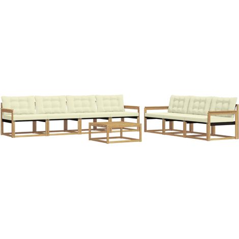 Outdoor Sofa Set 8 pcs White and Cream vidaXL (1/5)