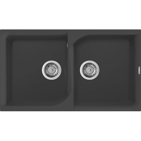Lavello Elleci Incasso 2 vasche 86x50 Ego 450 Granitek Antracite LGE45059