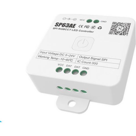 SP63AE SPI 5-channel RGBCCT LED controller, with ambient lighting, dual color temperature dimming and 5-channel RGB color dimming.