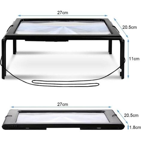 Bardusch - La lente d'ingrandimento da lettura con luce LED è pieghevole, adatta per la lettura e l'osservazione, per anziani o ipovedenti. (1/4)